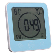 将图片加载到图库查看器，LCD Screen Waterproof Digital Bathroom Digital Bathroom Shower Kitchen Clock Timer with Alarm Waterproof for Water Splashes Visual Countdown Timer Time Management  Wall Clock Temperature Humidity Countdown Time Function Wash Shower Hanging Clocks Timer

