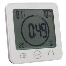 将图片加载到图库查看器，LCD Screen Waterproof Digital Bathroom Digital Bathroom Shower Kitchen Clock Timer with Alarm Waterproof for Water Splashes Visual Countdown Timer Time Management  Wall Clock Temperature Humidity Countdown Time Function Wash Shower Hanging Clocks Timer
