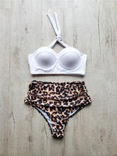 Load image into Gallery viewer, Leaf Floral Bikini Set Women Backless High-Waist Two Pieces Swimwear Beach Bathing Suits Swimsuits Women's Ruffle Bandage Bikini High Waist Bottoms Two Piece Swimsuits
