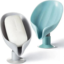 Load image into Gallery viewer, Leaf Shape Soap Box Drain Soap Holder Box Kichen Bathroom Accessories Toilet Laundry Soap Box Bathroom Supplies Tray Gadgets Soap Holder Leaf-Shape Self Draining Soap Dish Holder Not Punched Easy Clean Bar Soap Holder With Suction Cup Soap Dish
