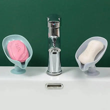 Load image into Gallery viewer, Leaf Shaped Soap Dish Holder Suction Cup Soap Dish For Bathroom Shower Soap Box Sponge Soap Holder Storage Tray Soap container Soap Dish Holder Lotus Leaf Shape With Suction Cup Drain Detachable Soap Box Not Punched Toilet Bath Drain Shelf Storage
