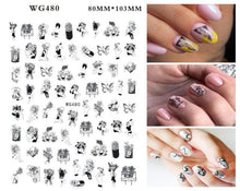 Load image into Gallery viewer, Leaf With Lines Nails Sticker Designer Fruit Nail Art 3D Decals Acrylic Designs Self Adhesive Manicure Slider Stickers Glitter Decals Love Nail Sequins Laser Heart Nail Supplies Sparkle Nail Accessories Star Accessories Heart Nail Art
