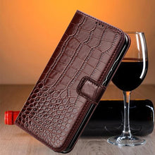 Load image into Gallery viewer, Leather Black Flip Case for iPhone XS Max X XR 12 Mini 11 Pro 7 8 Wallet Stand Cover Flip Wallet Leather Case with Secure Buckle Closing Lock and Bracket Function
