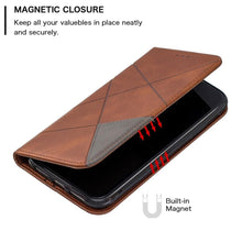 Load image into Gallery viewer, Leather Case For iPhone 11 12 13 14 Pro Max Mini XR XS Max X Flip Case Cover For iPhone SE Brown Leather Flip Case with Invisible Magnet and Card Slot Protective Case
