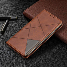Load image into Gallery viewer, Leather Case For iPhone 11 12 13 14 Pro Max Mini XR XS Max X Flip Case Cover For iPhone SE Brown Leather Flip Case with Invisible Magnet and Card Slot Protective Case
