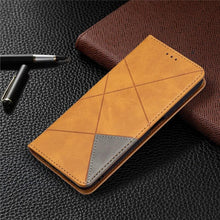 Load image into Gallery viewer, Leather Case For iPhone 11 12 13 14 Pro Max Mini XR XS Max X Flip Case Cover For iPhone SE Brown Leather Flip Case with Invisible Magnet and Card Slot Protective Case

