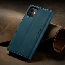 Load image into Gallery viewer, Leather Case For iPhone 14 13 11 12 Mini Pro XS XR Max Luxury Magnetic Flip Phone Case For iPhone Business Classic Wallet Cover Leather Magnetic Flip Back Stand Case/Cover
