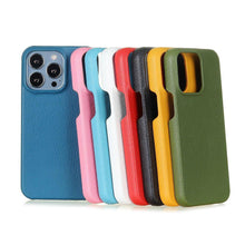 Load image into Gallery viewer, Leather Case For iPhone 14 13 12 Pro Max 13 Mini 14 Back Cover Simple Classic Quality Shockproof High Protection Leather Soft Grip Phone Back Cover For iPhone
