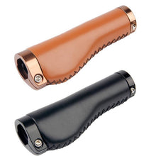 Load image into Gallery viewer, Leather Mountain Bike Scooter Bicycle Handlebar Cover Handle Grips Non-Slip Lock-on Bike Handlebar Grips Locking Non-Slip-PU Bicycle Handle Grip Bike Grips Widen Holding Surface For Cycling Mountain And Bicycles
