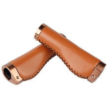 Load image into Gallery viewer, Leather Mountain Bike Scooter Bicycle Handlebar Cover Handle Grips Non-Slip Lock-on Bike Handlebar Grips Locking Non-Slip-PU Bicycle Handle Grip Bike Grips Widen Holding Surface For Cycling Mountain And Bicycles
