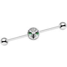 Load image into Gallery viewer, 14G Black White Owl Industrial Barbell 37mm
