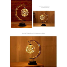 将图片加载到图库查看器，LED Ball Lamp Wrought Iron Moon Lamp
