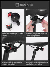 将图片加载到图库查看器，LED Bicycle Waterproof USB Charging Taillight Cycling Flashlight Auto Brake Sensing Smart Bicycle Rear Brake Lights Braking Sensing Taillights USB Rechargeable Ultra Bright LED Warning Bicycle Flashlight
