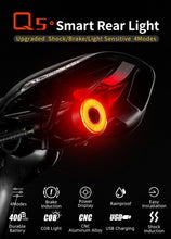 将图片加载到图库查看器，LED Bicycle Waterproof USB Charging Taillight Cycling Flashlight Auto Brake Sensing Smart Bicycle Rear Brake Lights Braking Sensing Taillights USB Rechargeable Ultra Bright LED Warning Bicycle Flashlight

