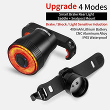 将图片加载到图库查看器，LED Bicycle Waterproof USB Charging Taillight Cycling Flashlight Auto Brake Sensing Smart Bicycle Rear Brake Lights Braking Sensing Taillights USB Rechargeable Ultra Bright LED Warning Bicycle Flashlight
