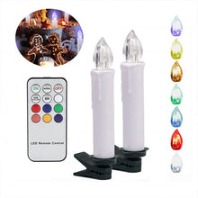 Load image into Gallery viewer, LED Candle Lamp Simulation Flame Light Warm Candle Family Party Christmas Birthday Party Decorated With Candles Ivory Battery Operated LED Taper Candles With Remote Control Christmas Candles
