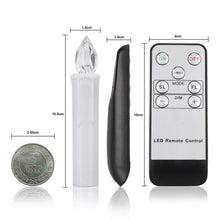 Load image into Gallery viewer, LED Candles Light Flameless Remote Control For Home Dinner Party Christmas Tree Candle LED Flameless Taper Candles Flickering with Remote Timer Battery Operated Waterproof Christmas Tree Candles Warm White Window Candles  Decoration Lamp Light New Years
