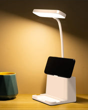 Load image into Gallery viewer, LED Desk Lamp with Penholder Eye Protection Reading Desk Lamp Rechargeable Flexible Gooseneck Bedside Lamp Indoor Lighting Decorative Table Lamp Cute Study Lamps for Bedroom Décor
