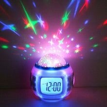 将图片加载到图库查看器，LED Digital Alarm Clock Alarm Clock for Kids Clocks Digital with LED Display Projection Music Star Sky Projection Calendar Thermometer Snooze Starry Star Glowing Alarm Clock For Children Baby Room Calendar Thermometer Night Light Projector

