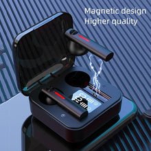 Load image into Gallery viewer, LED Display Bluetooth 5.0  Wireless Headphone Magnetic 9D Stereo Sound Earbud Sports Easy Pairing Earphone With Microphone Bluetooth In Ear Built-in Mic Headset For Sport Black Headphones Wireless Light Weight Design
