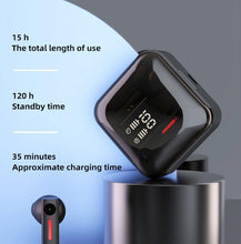 Load image into Gallery viewer, LED Display Bluetooth 5.0  Wireless Headphone Magnetic 9D Stereo Sound Earbud Sports Easy Pairing Earphone With Microphone Bluetooth In Ear Built-in Mic Headset For Sport Black Headphones Wireless Light Weight Design
