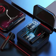 Load image into Gallery viewer, LED Display Bluetooth 5.0  Wireless Headphone Magnetic 9D Stereo Sound Earbud Sports Easy Pairing Earphone With Microphone Bluetooth In Ear Built-in Mic Headset For Sport Black Headphones Wireless Light Weight Design
