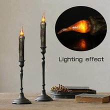 将图片加载到图库查看器，LED Flameless Wax Candle Battery Operated Taper Pillar Candle LED Plastic Candles For Restaurants Hotels Museums Black Flameless Candles Real Wax Flickering LED Pillar Candles
