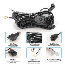 Load image into Gallery viewer, LED Light Bar Wiring Harness Kit Universal Fitment
