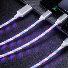 Load image into Gallery viewer, LED Light USB Charger Cable 3-in-1 Fast Charging
