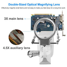 Load image into Gallery viewer, LED Lights Helping Hands Magnifying Glass
