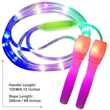 Load image into Gallery viewer, LED Luminous Kids Skipping Ropes Kids Night Exercise Fitness Training Sports Supplies Colorful Glowing Skipping Rope Handles Fast Speed Rope LED Light Up Without Tangles For Basic Jumping Training Women Kids
