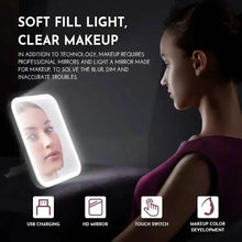 将图片加载到图库查看器，LED Makeup Mirror Touch Screen 3 Light Portable Standing Folding Vanity Mirror
