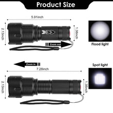 将图片加载到图库查看器，LED Rechargeable Zoomable Flashlight
