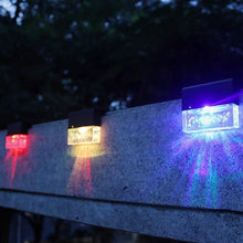 将图片加载到图库查看器，LED Solar Fence Light Outdoor Courtyard Home Garden Decoration Light RGB Waterproof Plywood Lights Decorative Table Lamp Cute Study Lamps for Bedroom Décor
