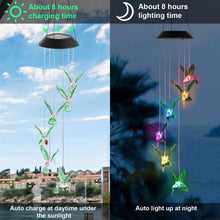 将图片加载到图库查看器，LED Solar Hummingbird Wind Chime

