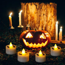将图片加载到图库查看器，LED Solar Lamp Solar Electronic Candle Light LED Tea Lights Candles Battery Powered Fake Candles for Wedding Party Holidays Home Decoration Outdoor Electronic Flameless Candle Light For Outdoor Christmas Halloween
