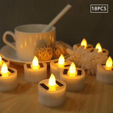 将图片加载到图库查看器，LED Solar Lamp Solar Electronic Candle Light LED Tea Lights Candles Battery Powered Fake Candles for Wedding Party Holidays Home Decoration Outdoor Electronic Flameless Candle Light For Outdoor Christmas Halloween
