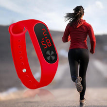 将图片加载到图库查看器，LED Sports Watches Women Silicone Electronic Digital Watch Student Wrist Bracelet LED Digital Silicone Strap Creative Hand Ring Electronic Watch Suitable For Women Men Student Kids
