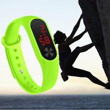 将图片加载到图库查看器，LED Sports Watches Women Silicone Electronic Digital Watch Student Wrist Bracelet LED Digital Silicone Strap Creative Hand Ring Electronic Watch Suitable For Women Men Student Kids
