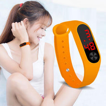 将图片加载到图库查看器，LED Sports Watches Women Silicone Electronic Digital Watch Student Wrist Bracelet LED Digital Silicone Strap Creative Hand Ring Electronic Watch Suitable For Women Men Student Kids
