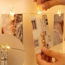 Load image into Gallery viewer, LED String Lights with 40 Wooden Clips
