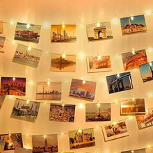 Load image into Gallery viewer, LED String Lights with 40 Wooden Clips
