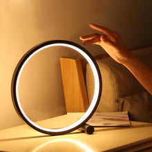将图片加载到图库查看器，LED Table Lamp Bedroom Bedside Lamp Round Acrylic Living Room Lamp Reading Lamp Black/white Touch Control Dimmable Night Light Decorative Table Lamp Cute Study Lamps for Bedroom Décor
