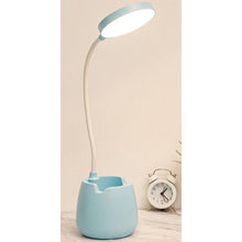 Load image into Gallery viewer, LED Table Lamp With Pen Holder Touch Dimmable Flexo Desk Lamp USB Rechargeable Eye Protection Bedside Learning Reading Lamp Decorative Table Lamp Cute Study Lamps for Bedroom Décor
