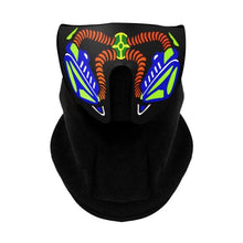 将图片加载到图库查看器，LED Warm Headgear ED Face Mask Party Masks Light Up Dance Halloween Cosplay Easter Rave Mask Luminous Costume Washable Foldable  Luminous Cool Party Mask Activated Light Up Mask Led Music Party Mask Led Music Mask for Festival Party
