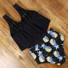 Load image into Gallery viewer, Leopard Bikini High Waist Bikini Animal Print Floral Swimsuit Ruffle Swimsuit Plus Size Swimwear Women Swimsuits for Women Two Piece Bathing Suits Ruffle Tops With High Waist Bottoms Bikini Sets For Teen Girls
