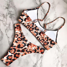 Load image into Gallery viewer, Leopard Bikini Women Swimwear Female Swimsuit Two-piece Bikini Set Comfortable Bathing Suit Swim Lady High Waist Bikini Set For Women Athletic Two Piece Soft Swimsuit Sporty Scoop Neck Bathing Suit
