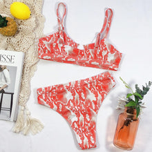 Load image into Gallery viewer, Leopard Bikinis Bikini Swimming Women's Bathing Suits Push Up Swimsuit Women's Padded Underwire Bikini  Wire Push Up Bathing Suit Leopard Printed High Cut Vintage Swimsuit
