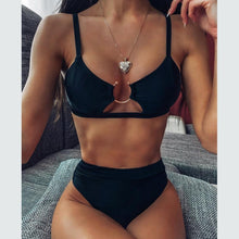Load image into Gallery viewer, Leopard Bikinis Bikini Swimming Women's Bathing Suits Push Up Swimsuit Women's Padded Underwire Bikini  Wire Push Up Bathing Suit Leopard Printed High Cut Vintage Swimsuit
