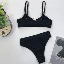 Load image into Gallery viewer, Leopard Bikinis Bikini Swimming Women's Bathing Suits Push Up Swimsuit Women's Padded Underwire Bikini  Wire Push Up Bathing Suit Leopard Printed High Cut Vintage Swimsuit
